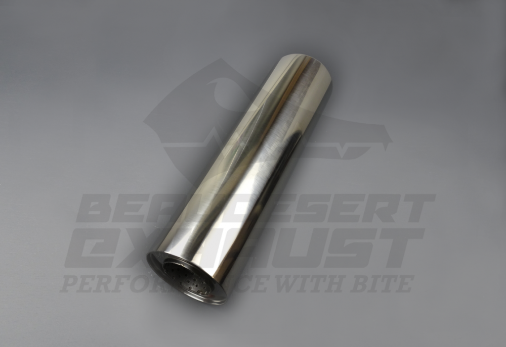 2 3/4in 450 x 125 Round Stainless Steel Muffler Beaudesert Exhaust