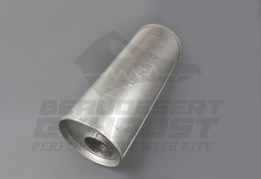 2 1/2in 400mm x 150mm Chambered Round Aluminised Muffler Beaudesert