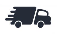 Delivery Truck Icon Vector Design Logo Template. Speed delivery, fast shipping icon sign. Courier van, distribution business, logistics, moving icon. Professional transportation solid sign isolated